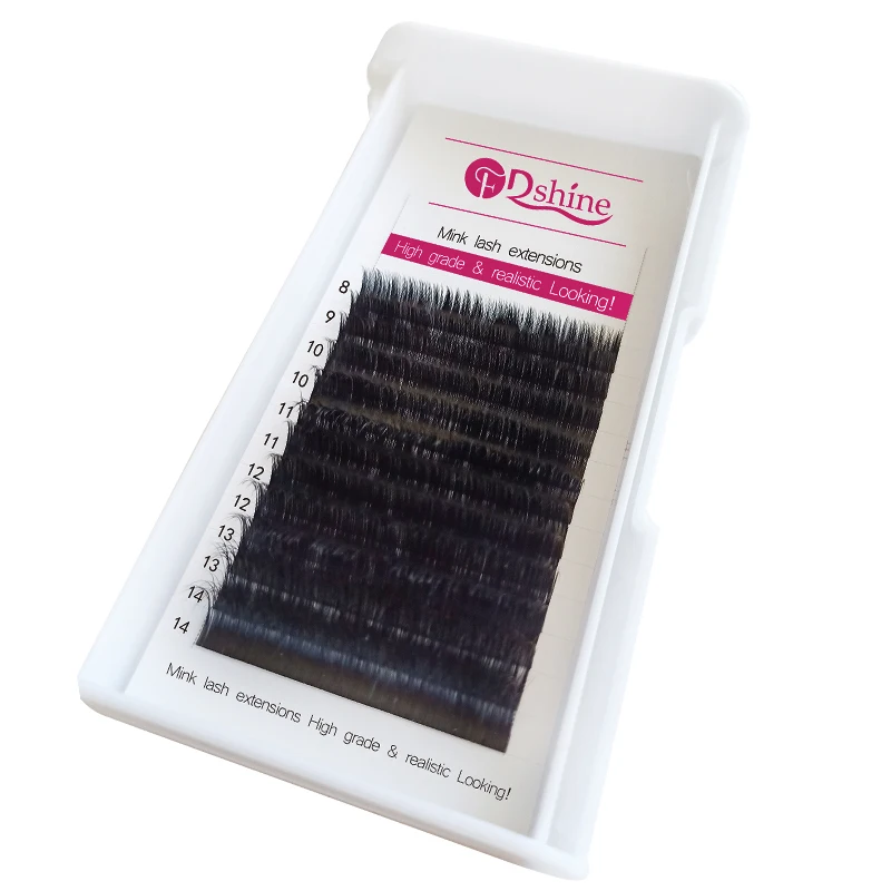 

12 Rows/ Tray Mink Eyelash Extensions Natural Soft Individual False Eyelashes