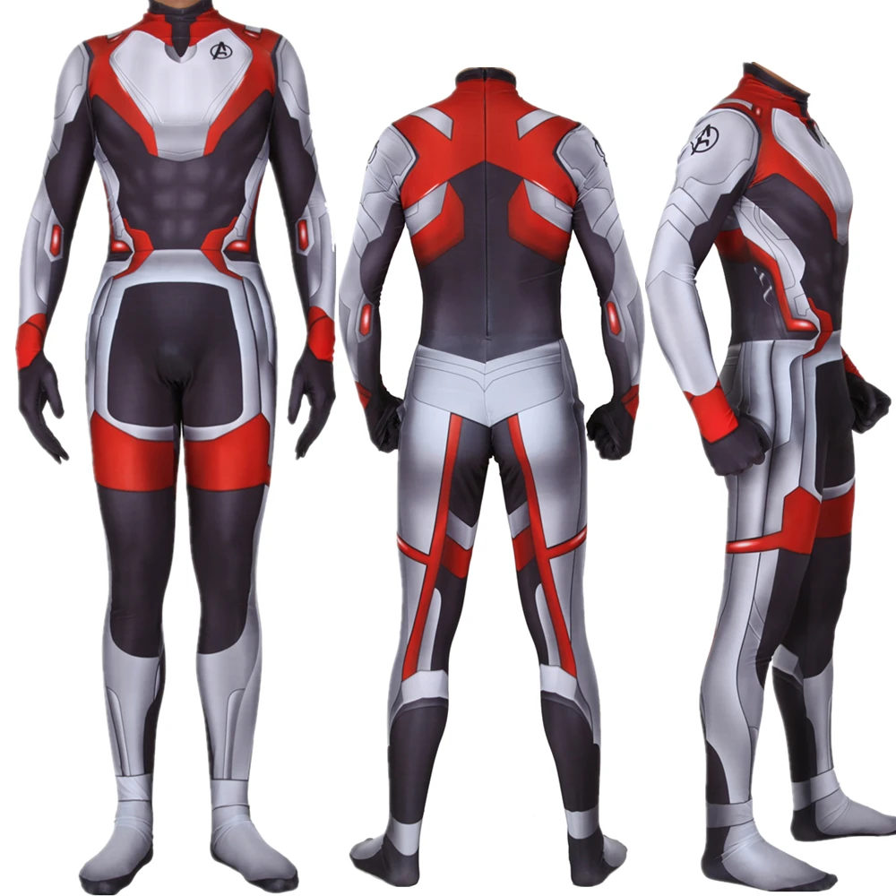 Avengers Endgame Quantum Realm Cosplay Costume Superhero Captain America Captain Marvel Zentai Bodysuit Suit Jumpsuits