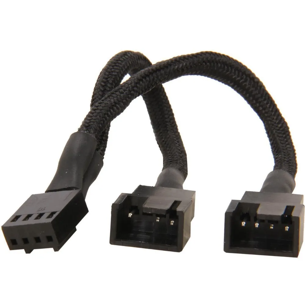 Pwm fan splitter y cable 4 pin 4 pack 1 to 2 converter computer pc fan