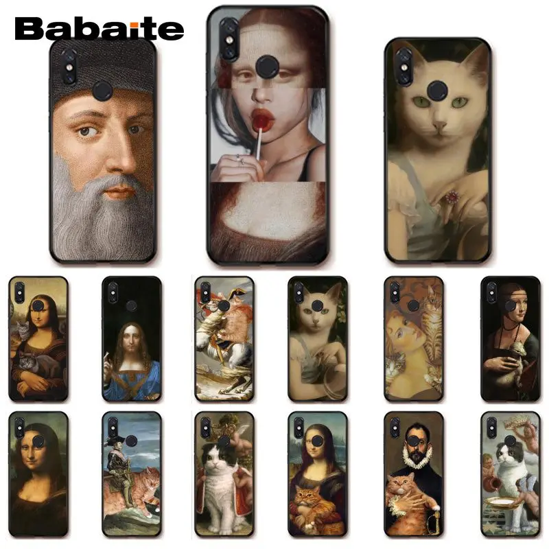 

Babaite Funny Leonardo da Vinci Mona Lisa Pat Cat Art Phone Case for Xiaomi Mi 6 Mix2 Mix2S Note3 8 8SE Redmi 5 5Plus Note4 4X 5