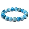 Pulsera con cuentas de piedra Natural de OCéANO AZUL Natural para hombre y mujer, brazalete con cuentas de 6mm, 8mm y 10mm, joyería de meditación, brazalete con cuentas de Gema redonda ► Foto 2/6
