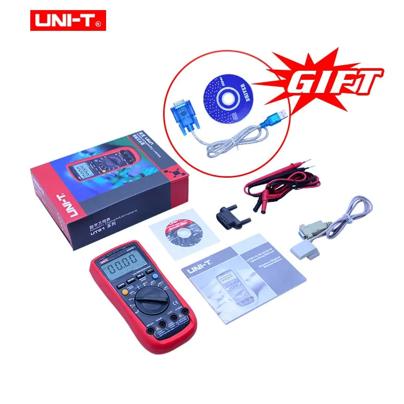 UT61D UNI-T UT61A/B/C/D/E цифровой мультиметр AC DC Вольт Амперметр Ом Сопротивление Емкость Частота Диод Непрерывность зуммер тест - Цвет: UT61D