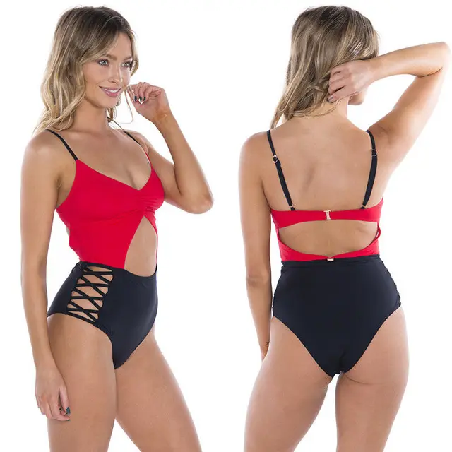 Clearance Sale 2018 New Women ONE Piece Suimsuits High Waist Women