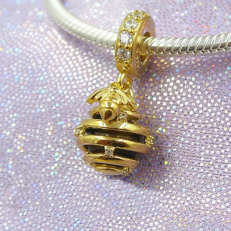 

2018 Spring 925 Sterling Silver Sweet As Honey Charms Beads Fit Original Pandora Charm Bracelets DIY for Women Jewelry