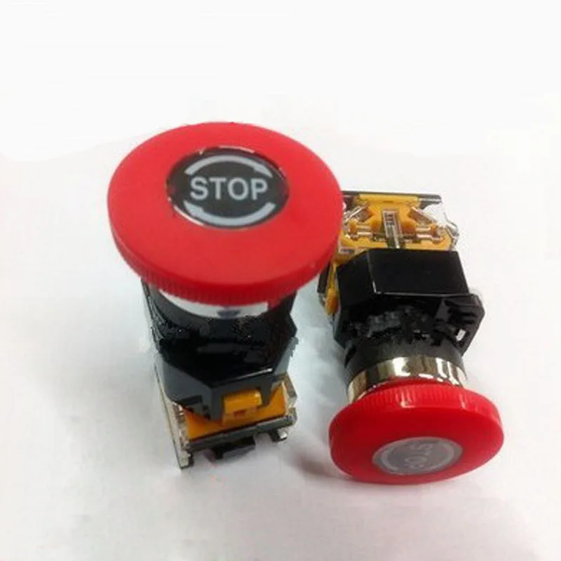 

Emergency Stop Switch Push Button Self-Locking Switch Button Mushrooms 22MM