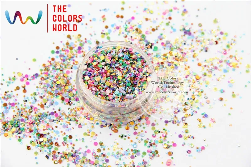 Seixo para a Decoração da Arte do Unha Tamanho Glitter Colorido Pedra ou Outro Faça Você Mesmo 1 Pack = 50g Zs701-14 Mix 4 Cheap Strass e decorações