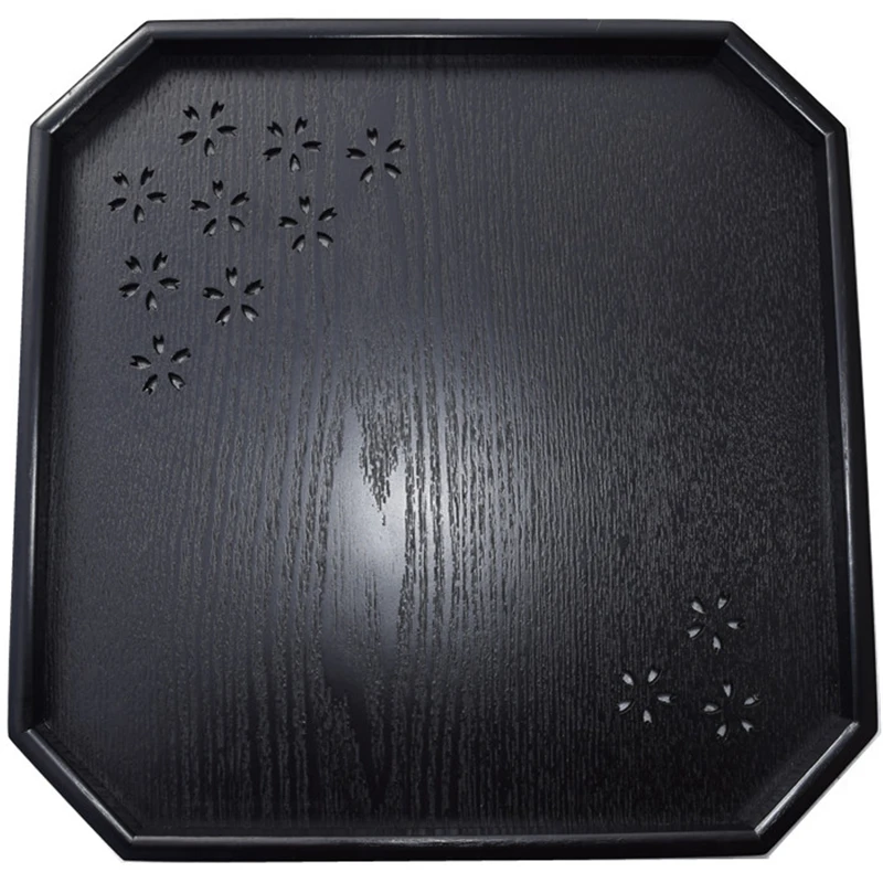 

DoreenBeads High Quality Eco-friendly Wooden Tea Tray Kungfu Tea Board Puer Holder Dish Plate Gift For Friend 33*33*2cm 1 PC