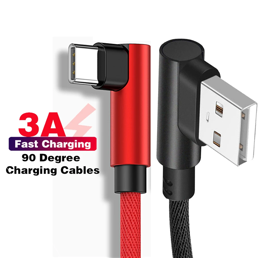 1 м 2 90 градусов USB зарядное устройство 3A Быстрый кабель для iPhone X XR XS MAX 6 6S 7 8 Plus 5 5S SE