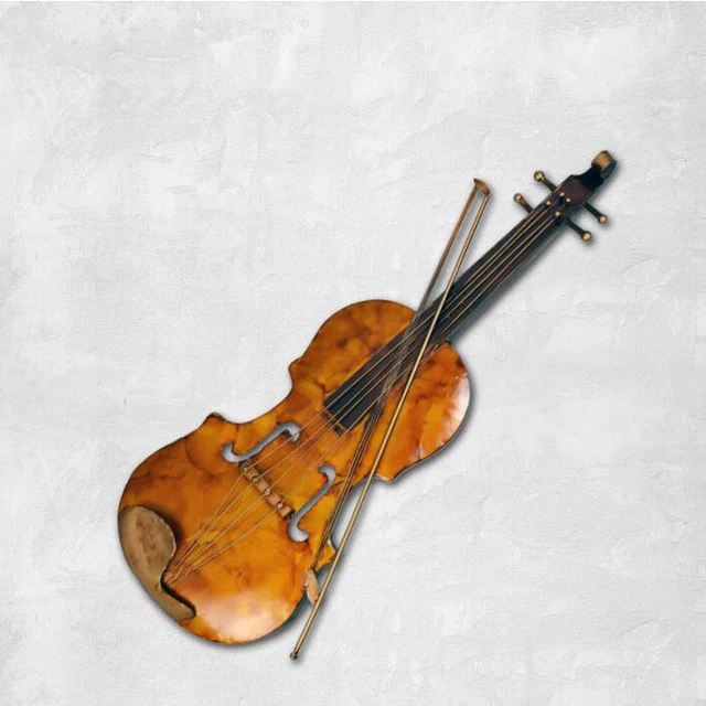 Shabby Chic Wall Decor Brown Violin Model Iron Craft Art Shabby Chic Wall Decor Brown Violin Model Iron Craft Art Vintage Home
