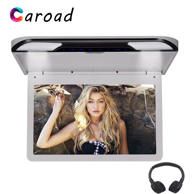 

Caroad 13.3 Inch Car Ceiling Monitor 1920x1080 Flip down Touch Button Roof Mount Player HDMI/USB/SD/IR/FM Transmitter/Speaker