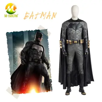

Movie Justice League Batman Cosplay Costume Batman Bruce Wayne Cosplay Costume Leather Full Set For Halloween Custom Made