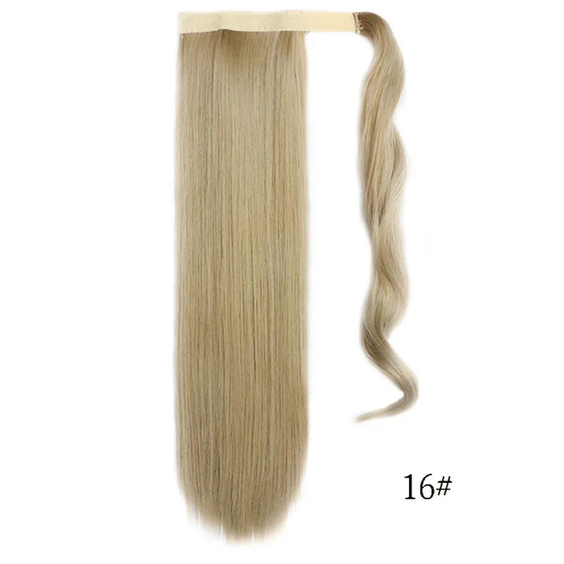 Jeedou 55 см длинные прямые волосы на заколках хвост накладные волосы конский хвост шиньон с заколками синтетические волосы конский хвост волосы для наращивания - Цвет: #16