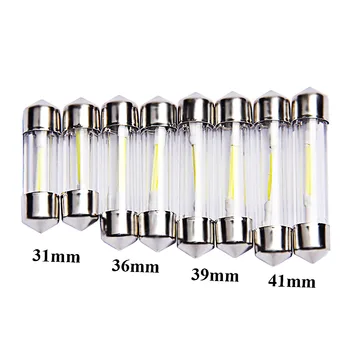 

10X Auto c5w led car light glass festoon lamp dome license plate auto interior bulb for lada led 12v white 31/36/39/41 mm