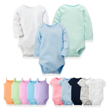 

3pcs/lot Baby Clothes Baby Girl Romper OVeralls for Newborn Babies Costume Solid Soft Cotton Infant Clothing Jumpsuit Bebe 3-24M