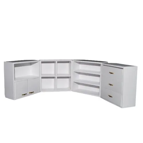 

1/12 Dollhouse Miniature Furniture Living Room Wooden Shelf Combination Cupboard - White