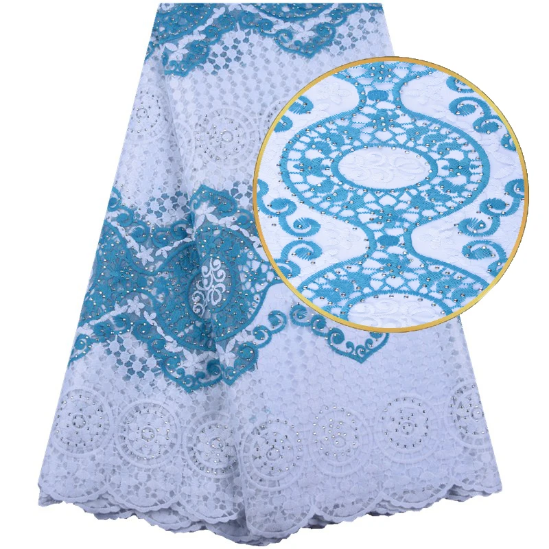 

Latest French Milk Silk Mesh Lace Fabric 2019 High Quality African Tulle Lace Fabric With Stones For Nigerian Wedding Dress 1580