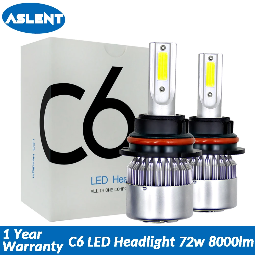 Aslent C6 фар автомобиля H7 светодиодный H4 лампы H1 H3 H11 HB3 9005 HB4 9006 9007 9012 880