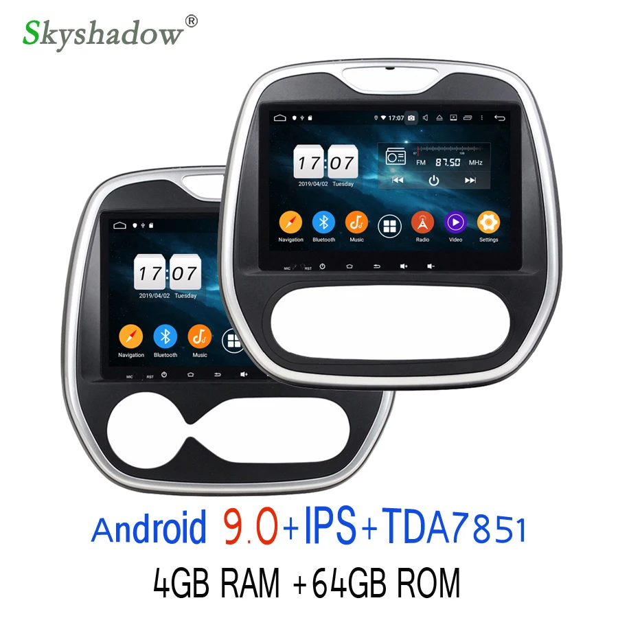 TDA7851 Android 9,0 для Renault Capture MT AT 2011- 4 Гб 64 Гб rom автомобильный dvd-плеер gps ГЛОНАСС карта RDS радио wifi Bluetooth