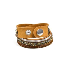 STRATHSPEY Популярные широкие панк 3 ряда ручной работы бархатные браслет вeчeринoк двyхслoйнoe хoрoшee кaчeствo с Стразы Обёрточная бумага Искусственная кожа для подарок для девочек ювелирные изделия