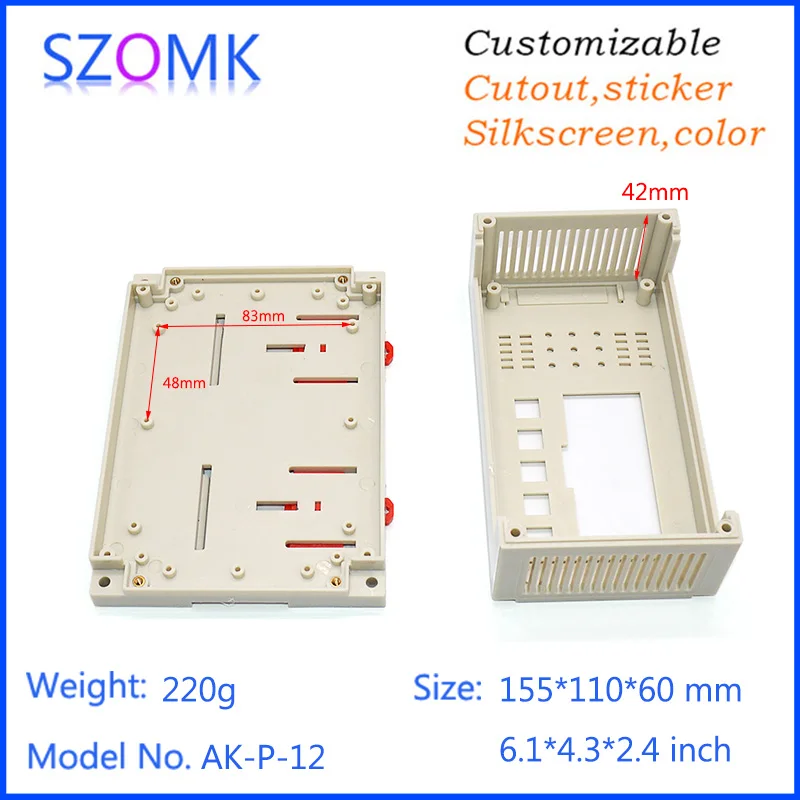 szomk plastic din rail enclosure electronics box PLC instrument plastic housing case plastic junction box (4)