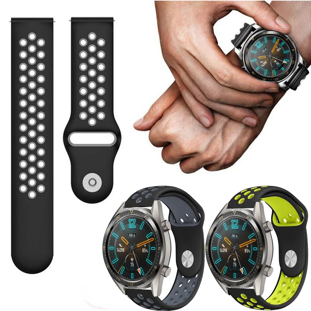 

Silicone Watchband Strap For HUAWEI WATCH GT 46mm GT 2 GT2 Smart Watch Watchband Soft Rubber Strap Bracelet 22mm