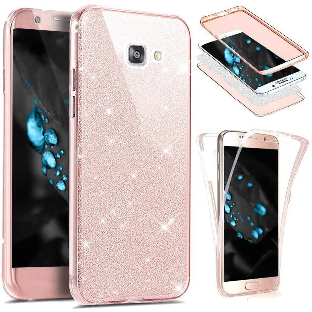 Блеск 360 полный защитный силиконовый чехол для Coque samsung Galaxy A7 J4 J6 J8 A7 A3 A5 A6 A8 S6 S7 S8 S9 плюс Funda