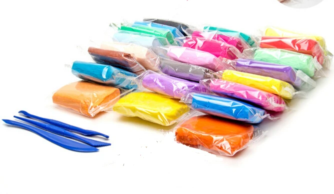 

24 Colors/480g/lot Fimo Polymer Clay Modeling Baked Playdough With Free Tools Colored Clay For Children Educational Kids Toys