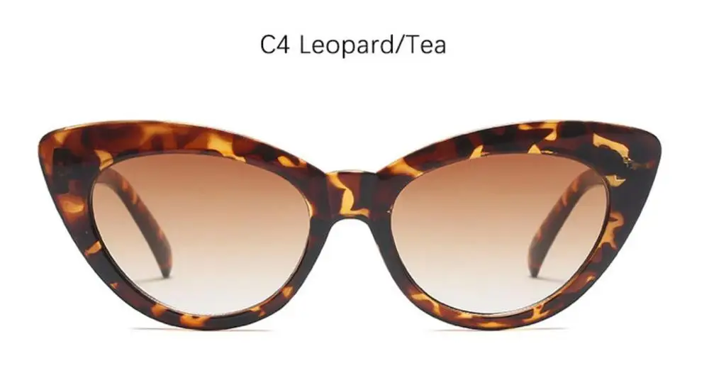 Белые женские солнцезащитные очки кошачий глаз, большие размеры, новая мода, винтажные Роскошные элегантные солнцезащитные очки, женские леопардовые коричневые солнцезащитные очки Cateye - Цвет линз: C4 leopard tea