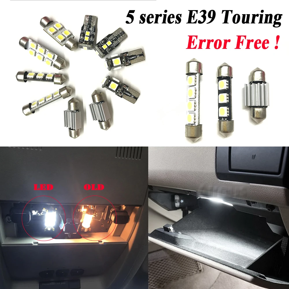 

25pc Canbus White LED Interior Dome Map Light Kit for BMW E39 5 series Wagon Touring 520i 525i 525d 528i 530i 530d 540i (97-03)