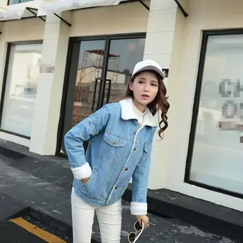 

Winter New Fashion Womens Casual Coats Long Sleeved Single Breasted Pockets Fleece Lining Korean Style Short Parkas Slim Fit
