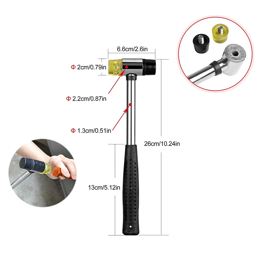 Knockdown Tool Kits Dent Removal Tool+Rubber Hammer for Car Automotive Dent Repair Auto Body Remover Hand Tool