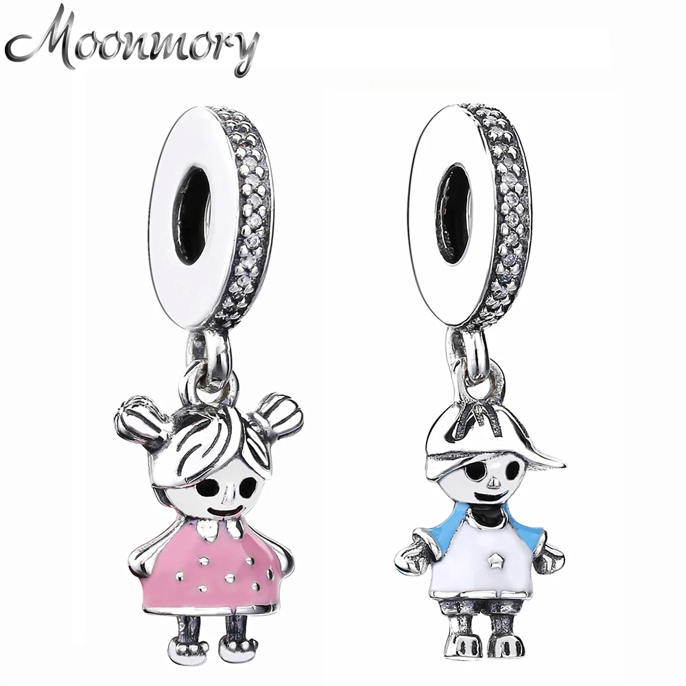 Moonmory 925 Sterling Silver Enchanted Cartoon Character Charms Boy