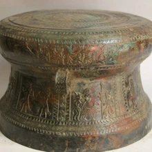 Песня voge gem S2471 1" Старый Китайский Бронзовый круглая ручка Египет люди Зверь таблетки Стул стул