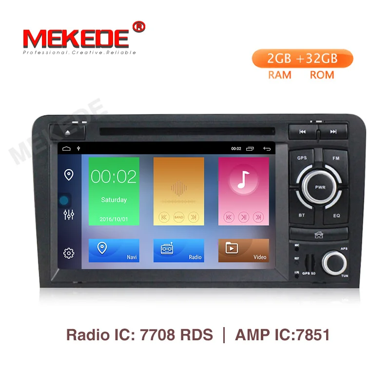Flash Deal MEKEDE Android 9.1 2+32G Car Multimedia player  For  Audi A3 8P 2003-2012 S3 2006-2012 RS3 Sportback 2011 Radio GPS WIFI BT 0