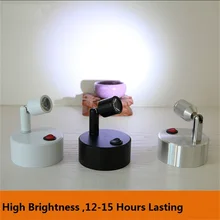 1 Вт/3 Вт AAA батарея светодиодная точечная лампа, беспроводной ювелирный магазин, счетчик, ночной рынок, свадьба, шоу, подвижный стол/стена/стекло potlight