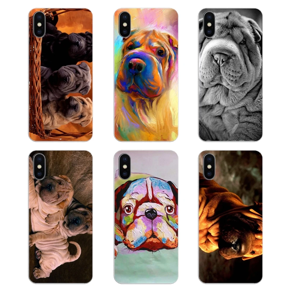

For Huawei Honor 8 8C 8X 9 10 7A 7C Mate 10 20 Lite Pro P Smart Plus Canvas Art Shar Pei Best Guard Dogs Oil Print Soft TPU Case