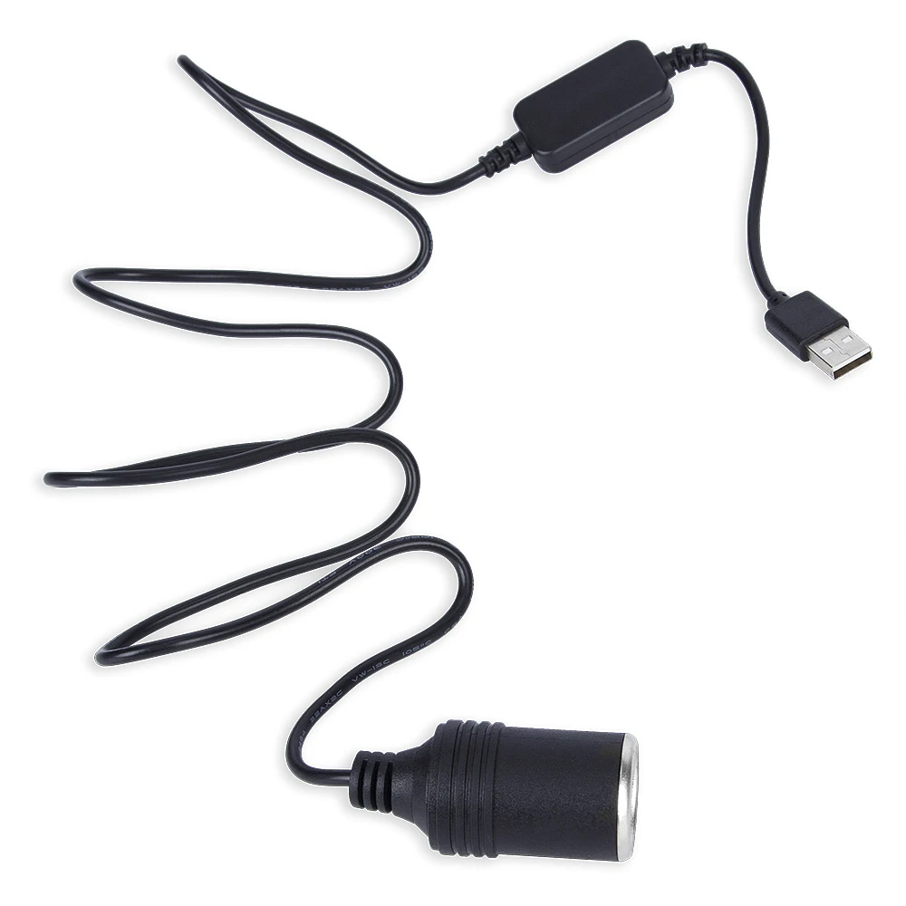Автомобильный USB разъем для мужчин и женщин 12 В розетка для автомобильного прикуривателя конвертер для DVR Dash камеры gps E-Dog 0,6 м 1,2 м 3,2 м красный светильник