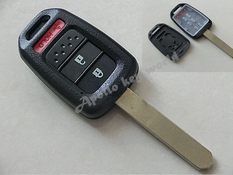 2 + 1 кнопки Замена дистанционного ключа чехол для HONDA ACCORD (тип США) 10 шт./лот