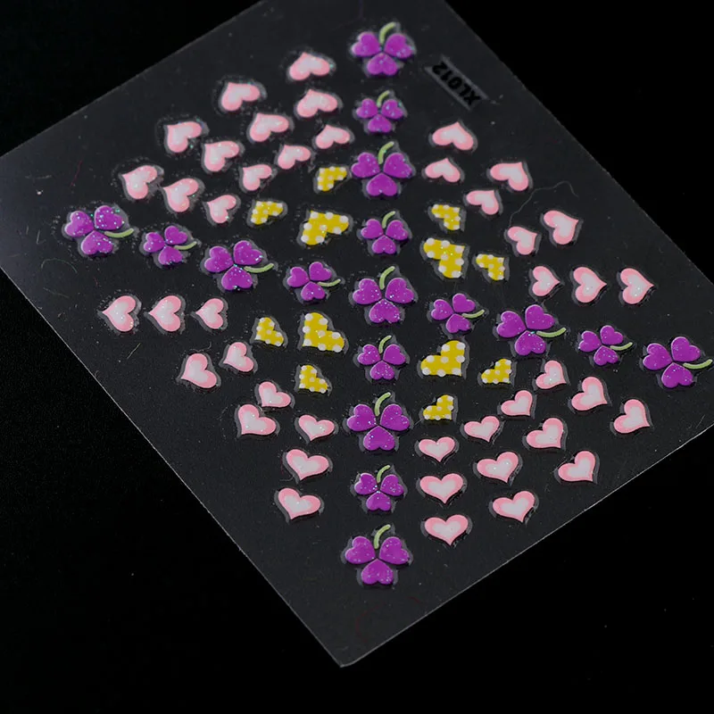 30 листов случайный дизайн 3D наклейки для ногтей прозрачный нижний цветной цветок бабочка серия наклейки для ногтей украшения