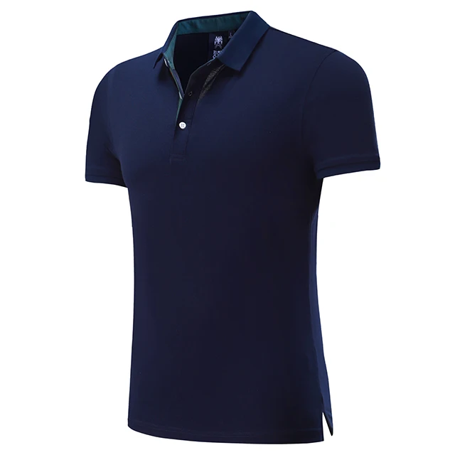 Мужская рубашка поло Быстросохнущий хлопок короткий рукав wo МУЖСКАЯ ТЕННИСНАЯ одежда Новинка для гольфа, тенниса футболка для бега футболка спортивная одежда - Цвет: Dark blue