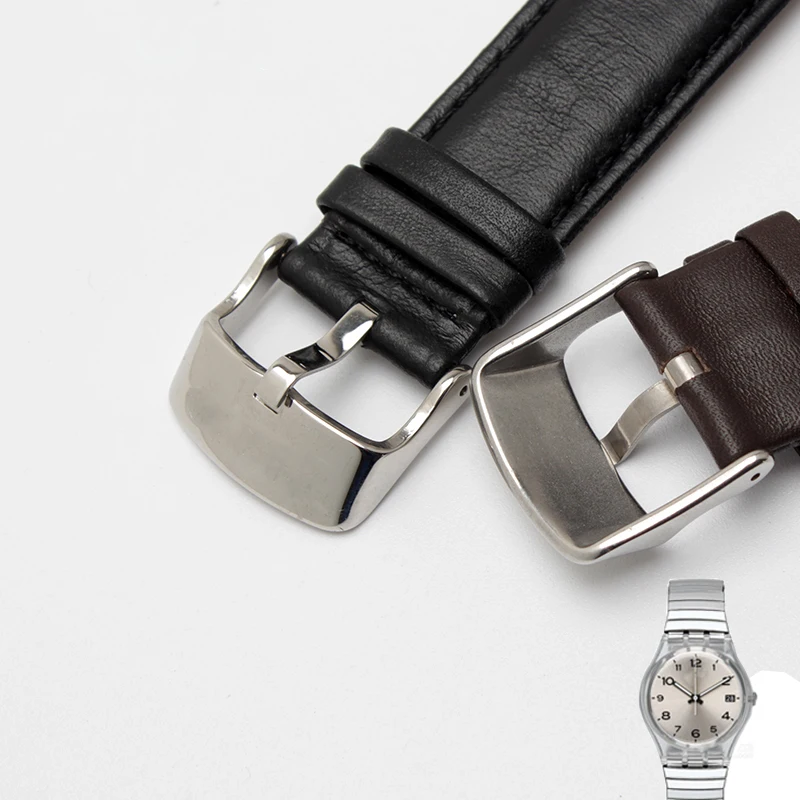 Ремешок для часов из мягкой кожи 21 мм Swatch YRS403 401 402G 412 418 406G|leather strap|leather watchbandgenuine
