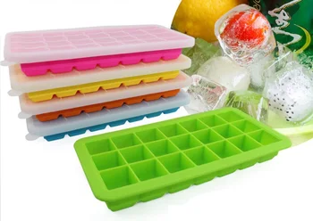 

Kitchen Bar Ice Cube Maker 21 Grids Silica Gel Ice Mould with Cover Ice Making Tray For Summer Water Party wen6115