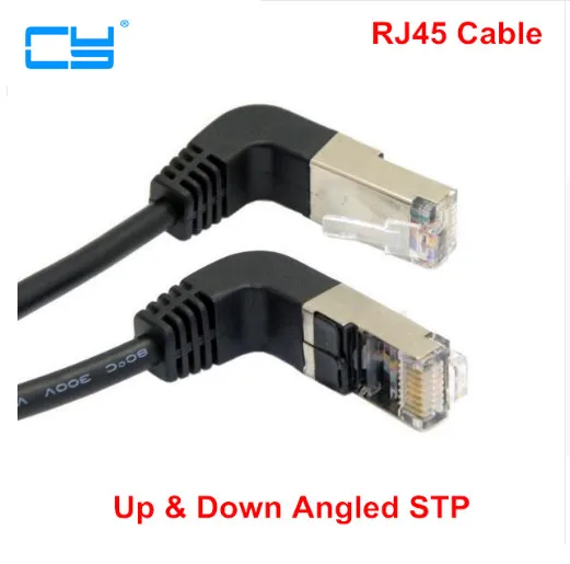 Угловой и Наклонный 90 градусов cat5e 8P8C FTP STP UTP Cat 5e Ethernet сетевой кабель RJ45 патч корд 40
