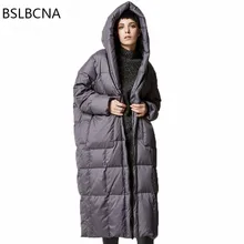 Утолщенное повседневное винтажное свободное зимнее женское пальто с капюшоном, Женская парка европейского размера плюс, шапка, 90 утиный белый пуховик а533