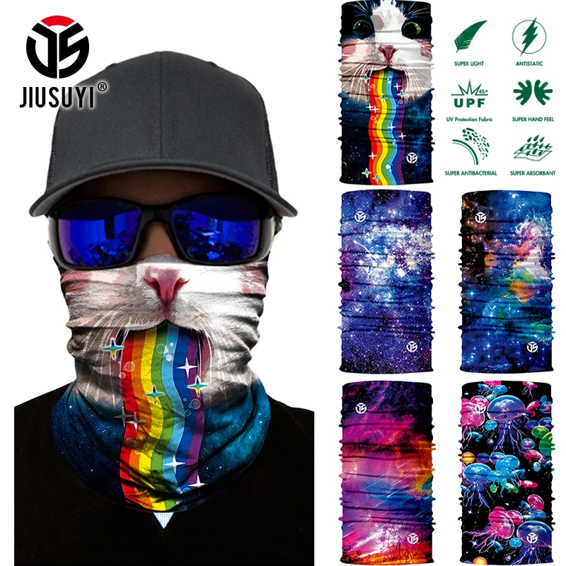 

3D Seamless Starry Sky Magic Scarf Neck Warmer Neck Gaiter Face Mask Head Bandana Shield Headband Headwear Bandana Bicycle Men