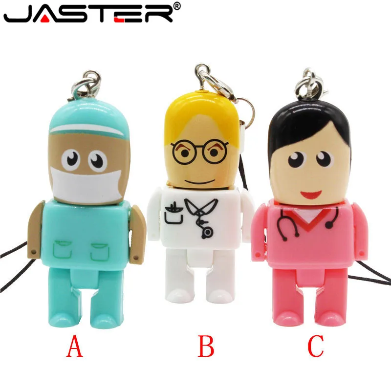 

JASTER customer LOGO Doctors USB stick nurses memory stick Lovely pendrive cartoon usb flash drive pendrive 4GB 8GB 16GB 32GB