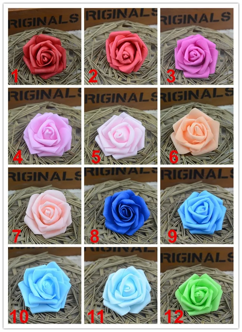 10pcs 6cm PE Foam Artificial Rose Flower Heads For Wedding Home Party Decoration DIY Garland Craft supplies Fake Flowers Ball