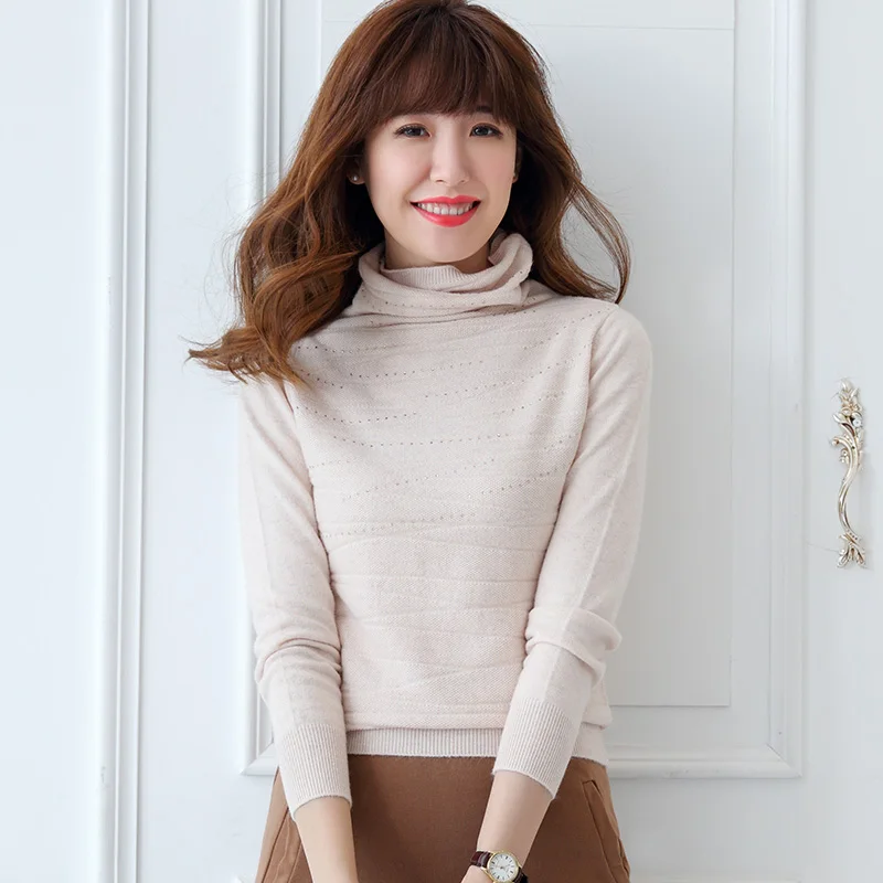 adohon 2018 womens winter Cashmere sweaters and auntmun women knitted Pullovers Turtleneck High Quality Warm Female Solid