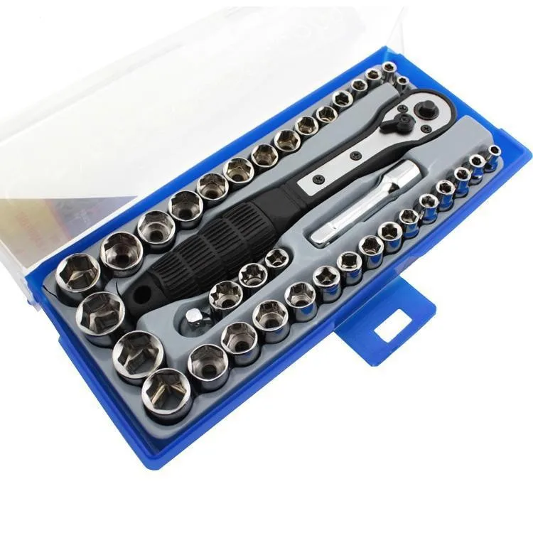 38PCS Anti Skid Ratchet Wrench Kits CR V Household Socket Wrenches