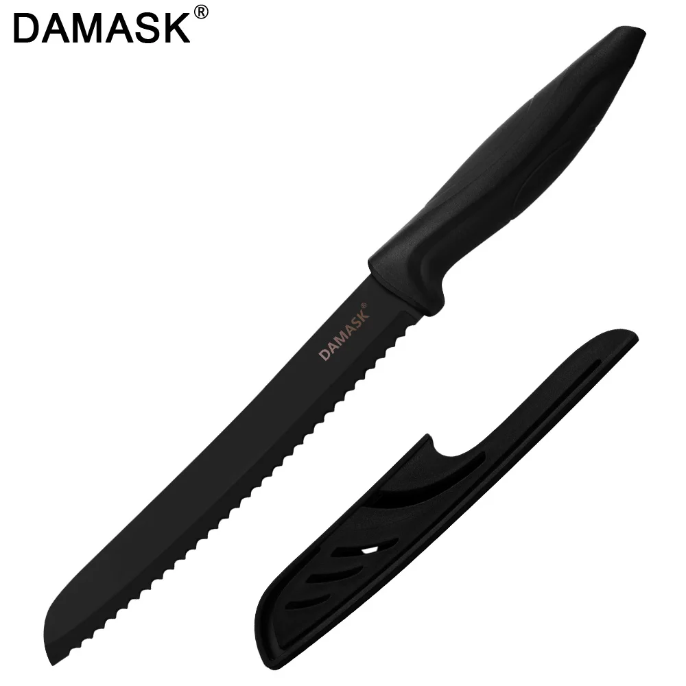 Дамасский профессиональный нож шеф-повара черные стальные кухонные ножи ...